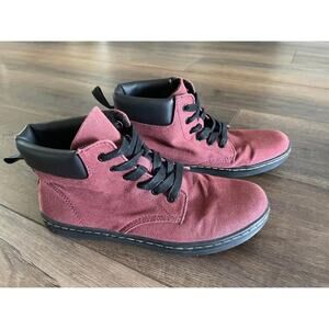 Dr. Martens Maelly Canvas Maroon Lace-Up High Top Shoes (Women’s 9)